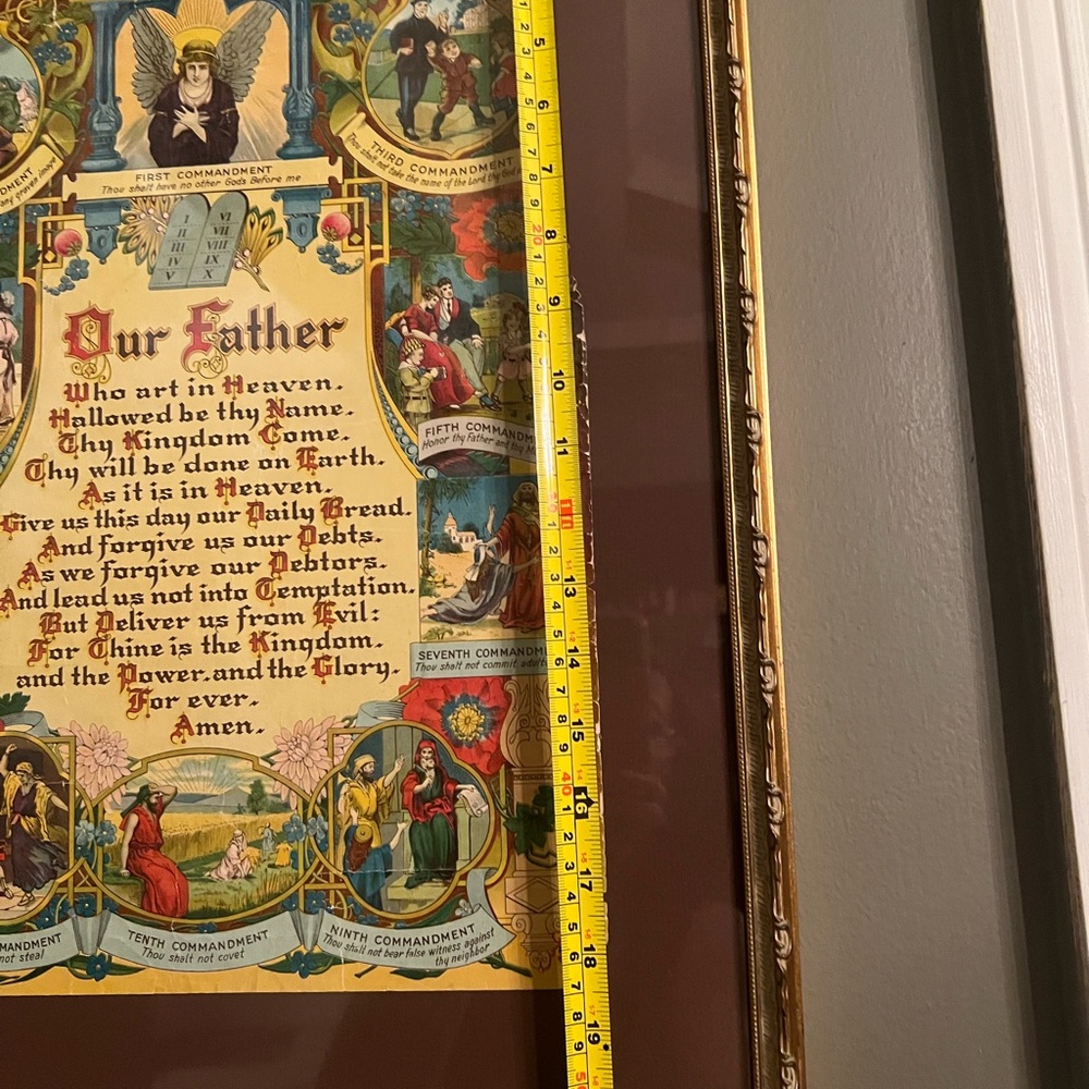 Vintage Religious Art Print with Gold Frame - Picture 3 of 4